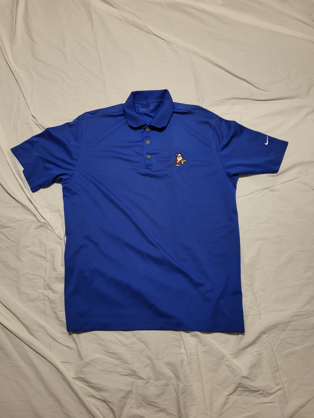 Nike Golf Tour Performance Dri-Fit Disney Grumpy Polo Shirt Blue Mens Large L